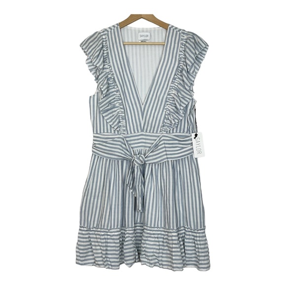 Saylor Adelaide Striped Ruffle Mini Dress - Picture 6 of 12
